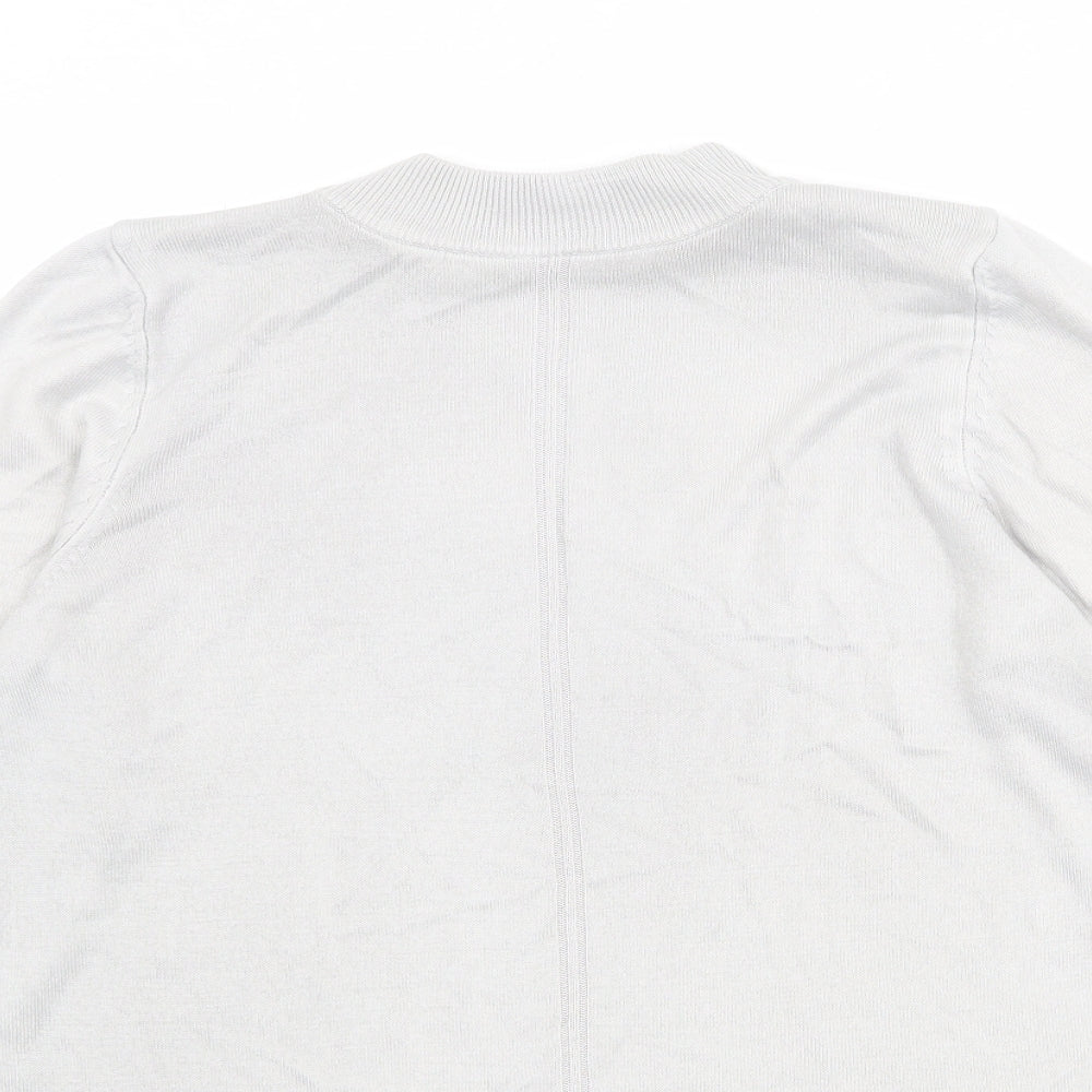 Marks and Spencer Womens Grey Mock Neck Acrylic Pullover Jumper Size 12