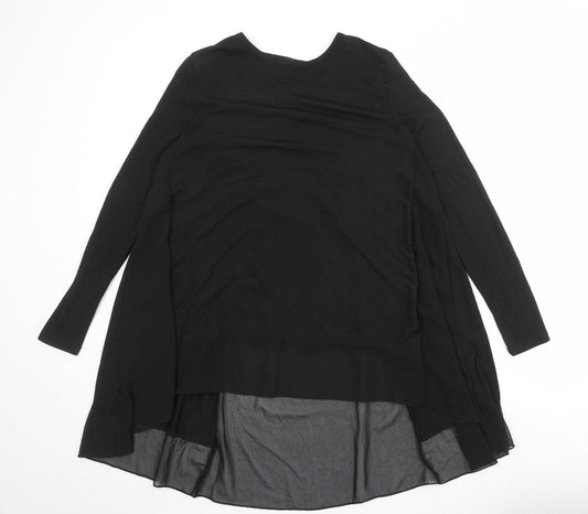 New Look Womens Black Round Neck Polyester Pullover Jumper Size S