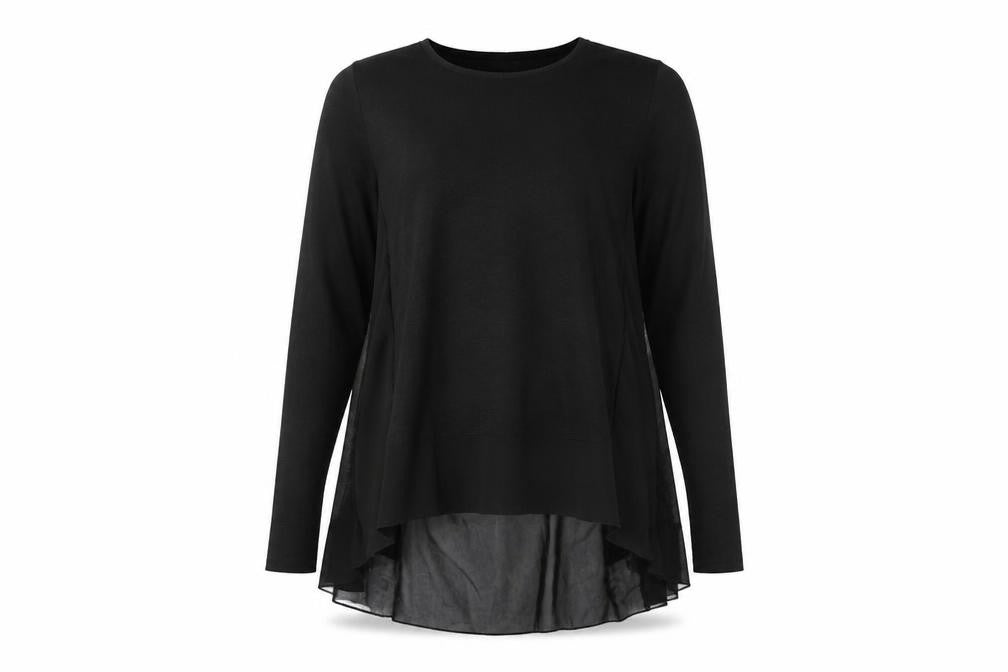 New Look Womens Black Round Neck Polyester Pullover Jumper Size S