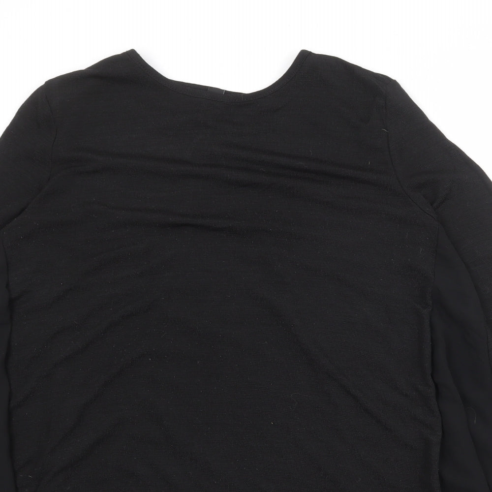 New Look Womens Black Round Neck Polyester Pullover Jumper Size S