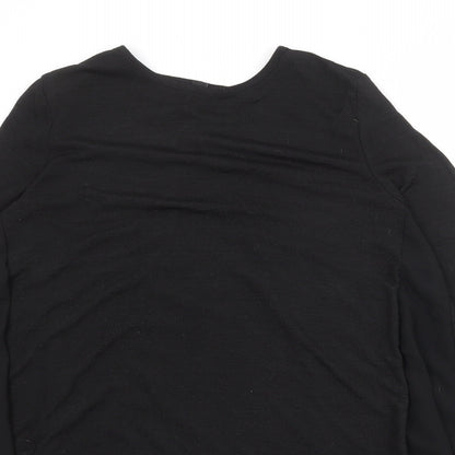 New Look Womens Black Round Neck Polyester Pullover Jumper Size S