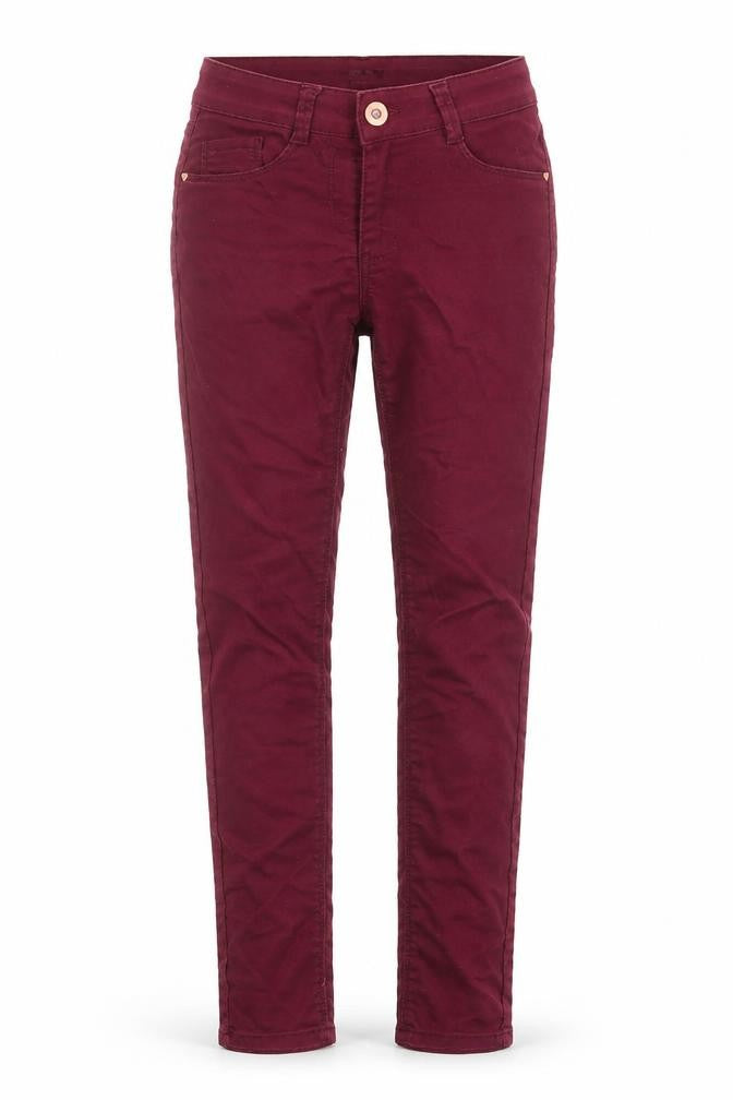 M&Co Girls Red Cotton Skinny Jeans Size 11 Years Regular Zip