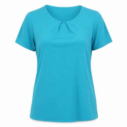 Vortex Womens Blue Polyester Basic T-Shirt Size 14 Round Neck