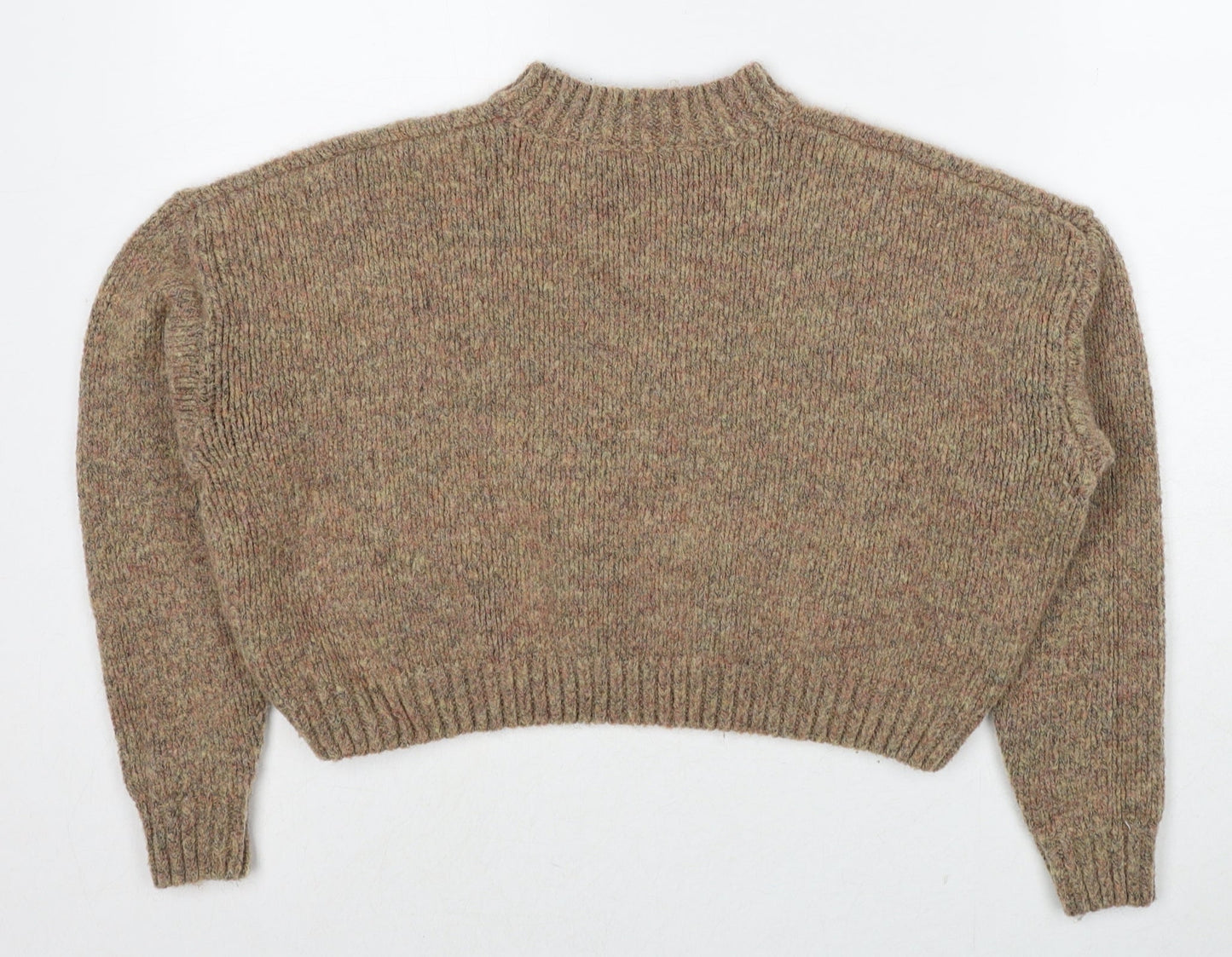 Motel Womens Brown Round Neck Polyester Pullover Jumper Size XS