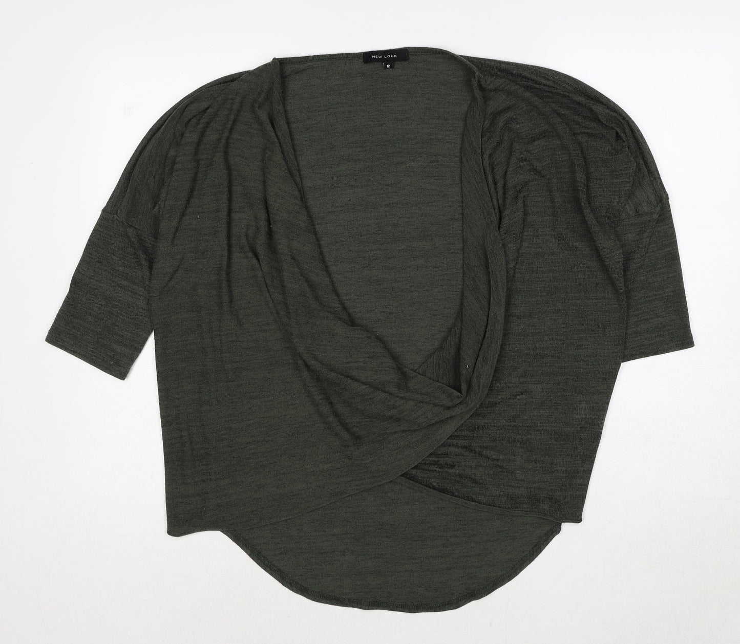 New Look Womens Green Scoop Neck Polyester Cardigan Jumper Size 12