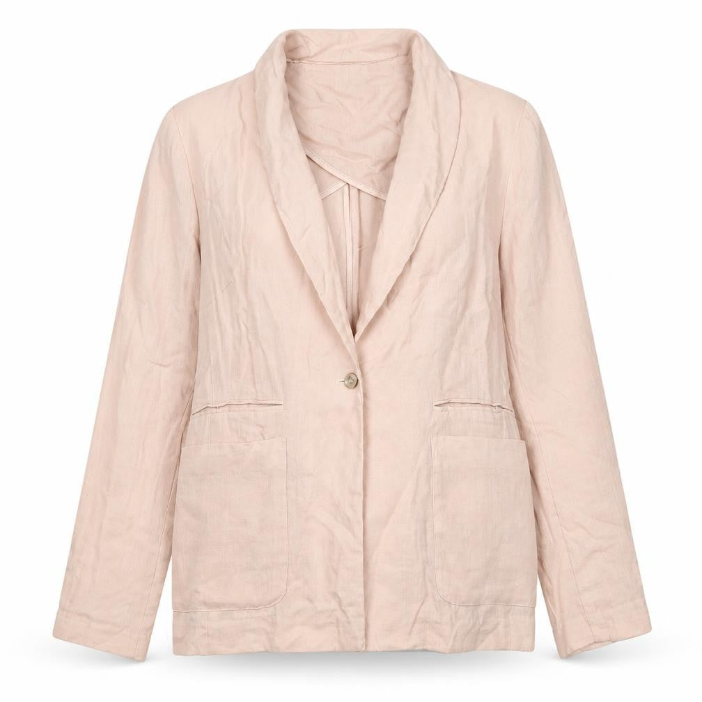 Uttam Boutique Womens Beige Jacket Blazer Size 12 Button