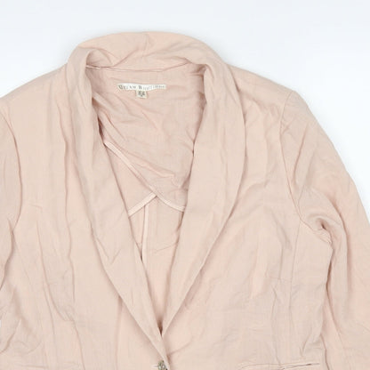 Uttam Boutique Womens Beige Jacket Blazer Size 12 Button