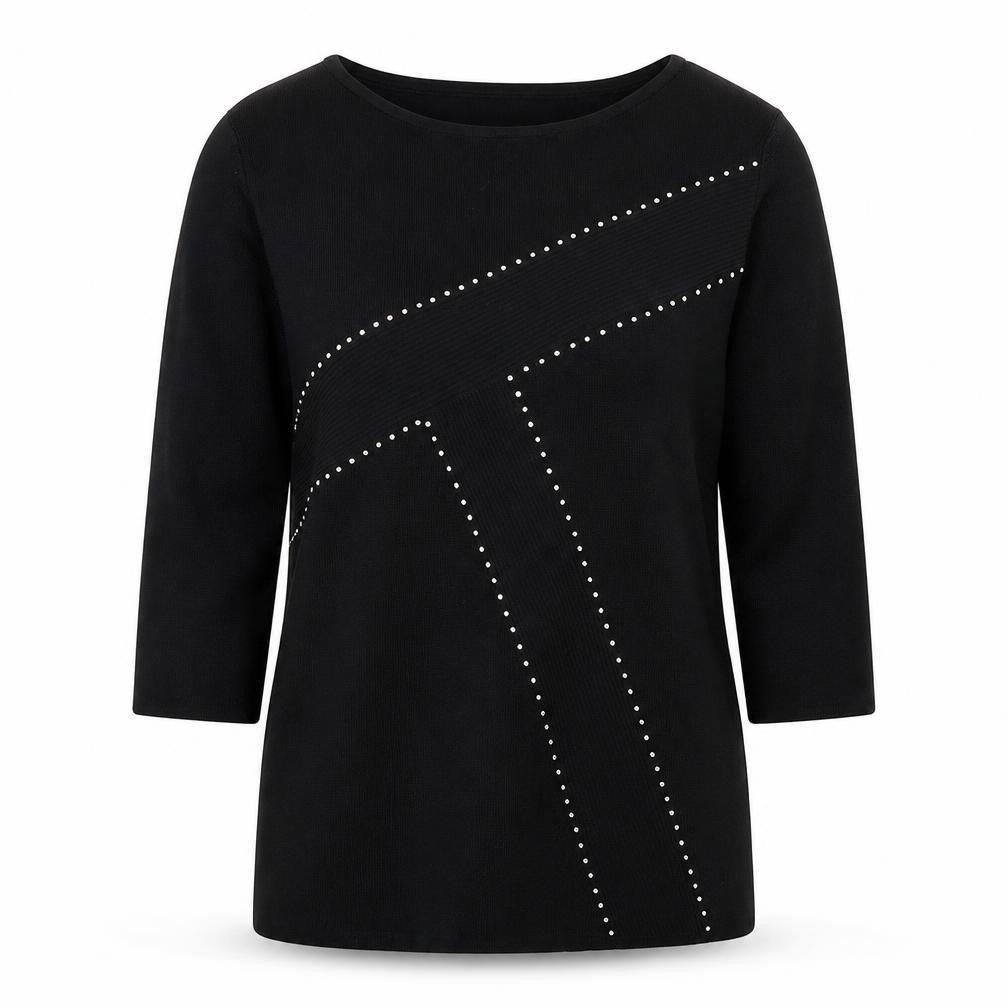 Sky Design Womens Black Round Neck Nylon Pullover Jumper Size S - Label size 1