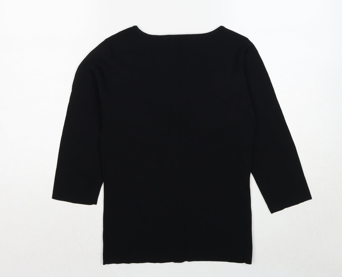 Sky Design Womens Black Round Neck Nylon Pullover Jumper Size S - Label size 1