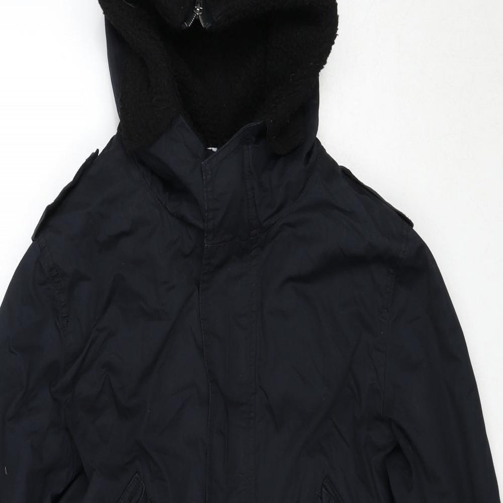 Divided by H&M Womens Blue Parka Coat Size S Zip