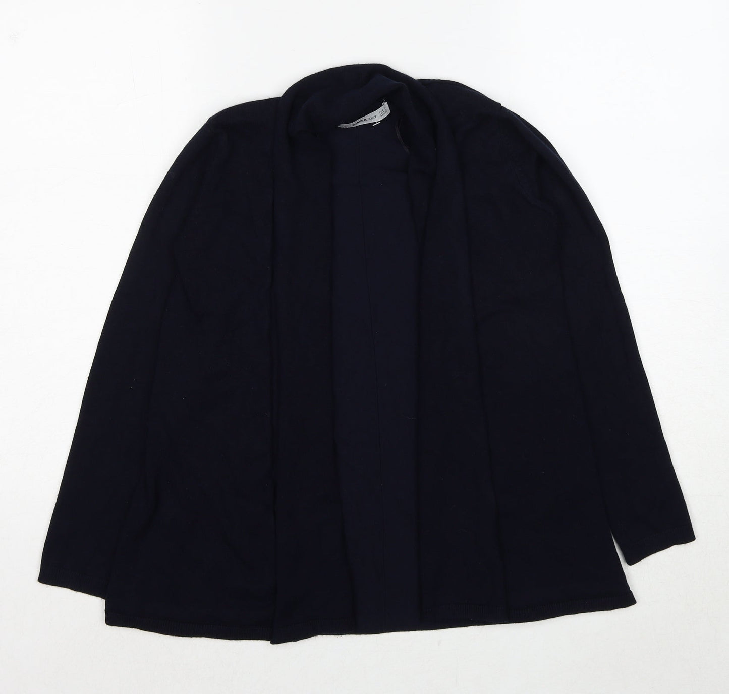 Zara Womens Blue V-Neck Viscose Cardigan Jumper Size S