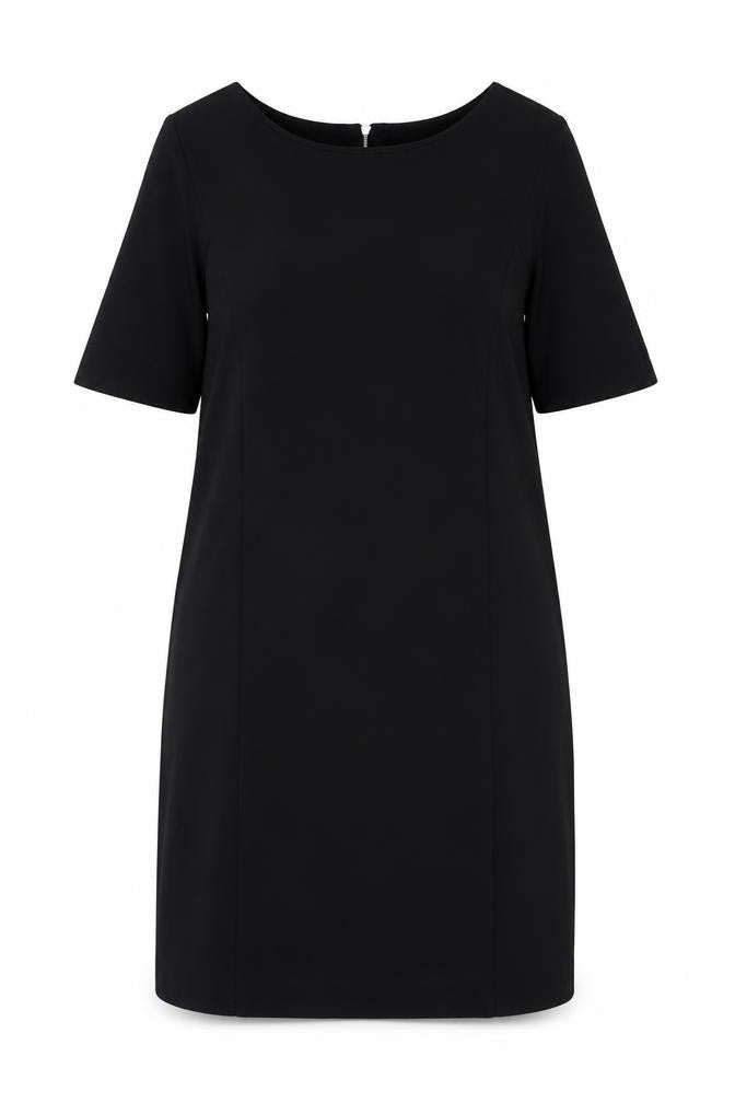 RESERVED Womens Black Viscose A-Line Size L Round Neck Zip