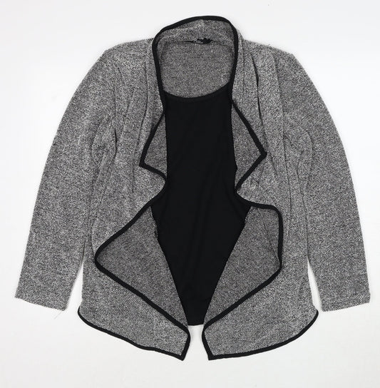 Bonmarché Womens Grey Round Neck Polyester Cardigan Jumper Size 14