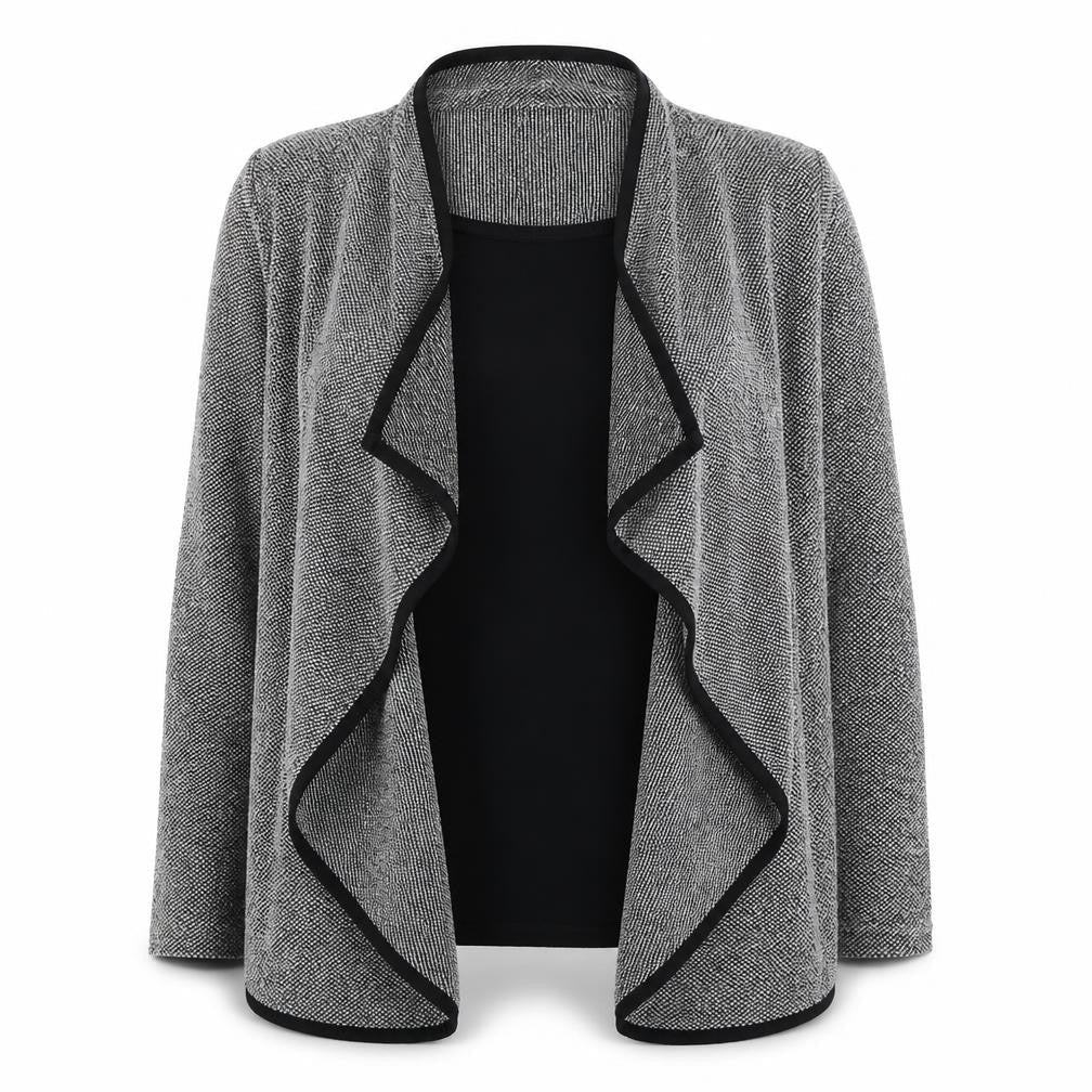 Bonmarché Womens Grey Round Neck Polyester Cardigan Jumper Size 14