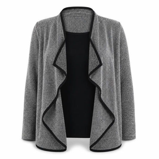 Bonmarché Womens Grey Round Neck Polyester Cardigan Jumper Size 14