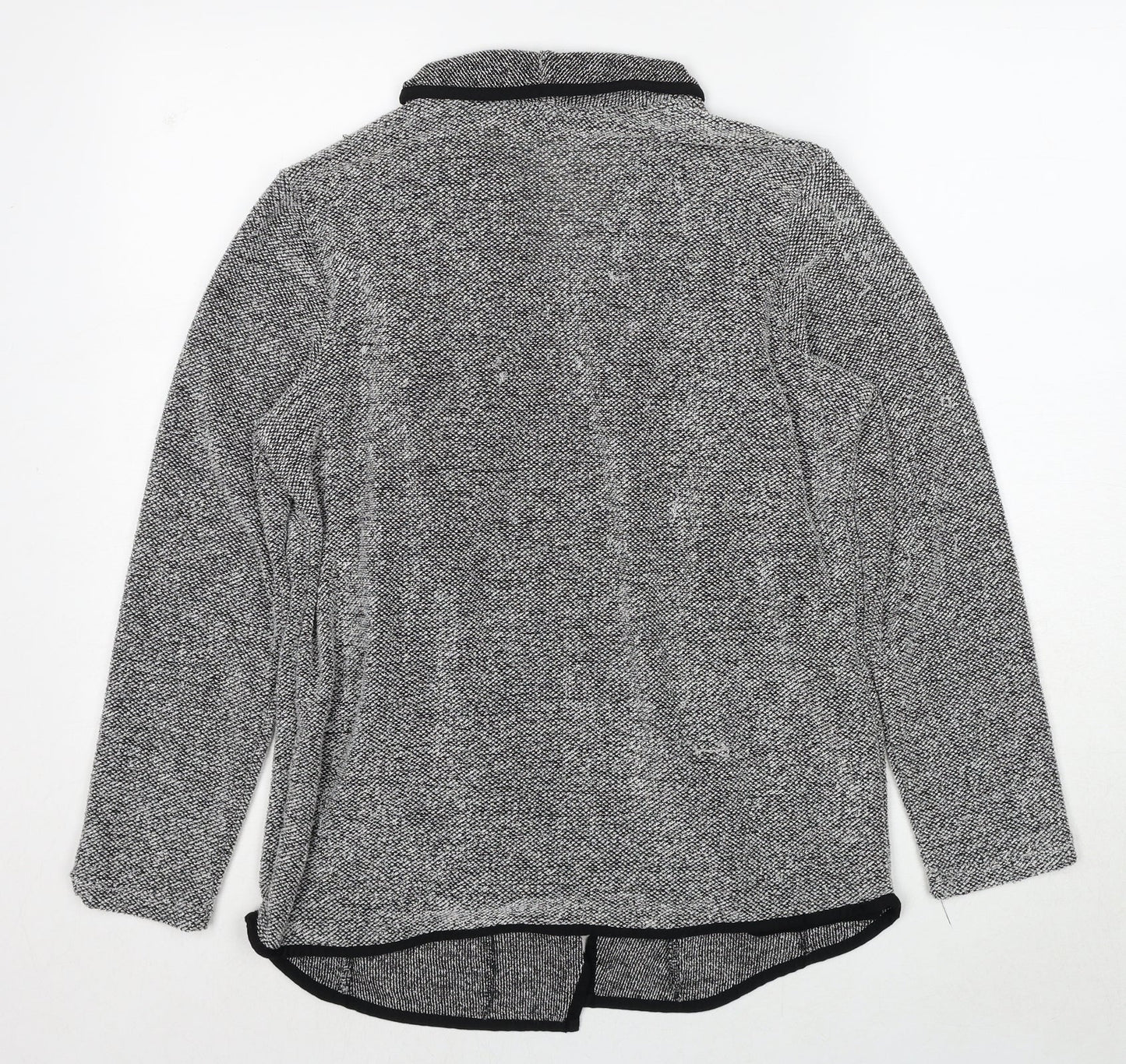 Bonmarché Womens Grey Round Neck Polyester Cardigan Jumper Size 14