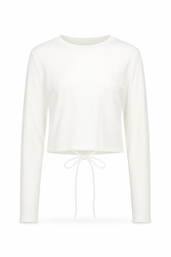 Bershka Womens White Polyester Cropped Blouse Size XS Round Neck - Open Back