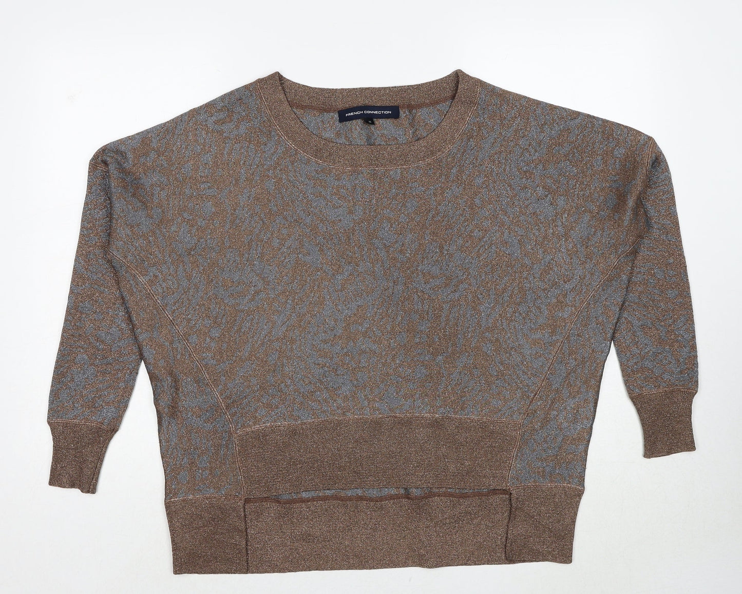 French Connection Womens Brown Round Neck Polyester Pullover Jumper Size XS