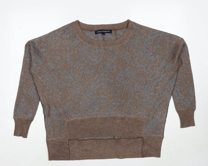 Additional front view of French Connection women’s brown round neck polyester jumper, size XS