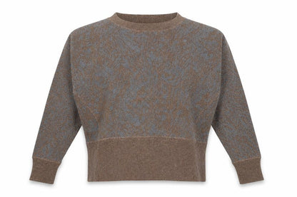 Front view of French Connection women’s brown round neck polyester jumper, size XS