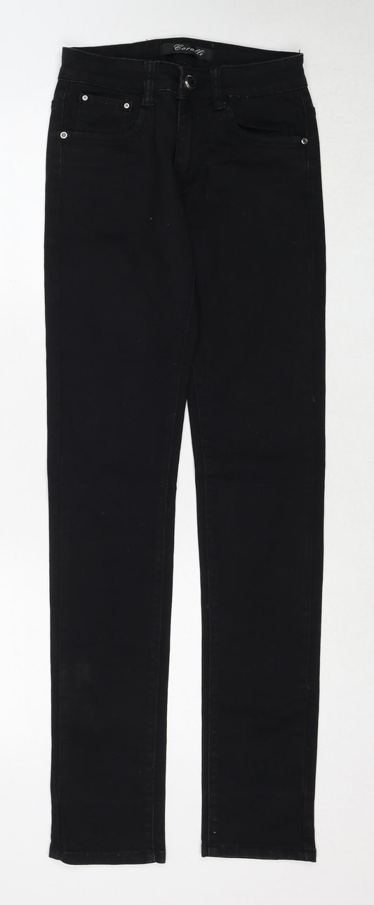 Goralli Womens Black Cotton Skinny Jeans Size 8 Regular Zip