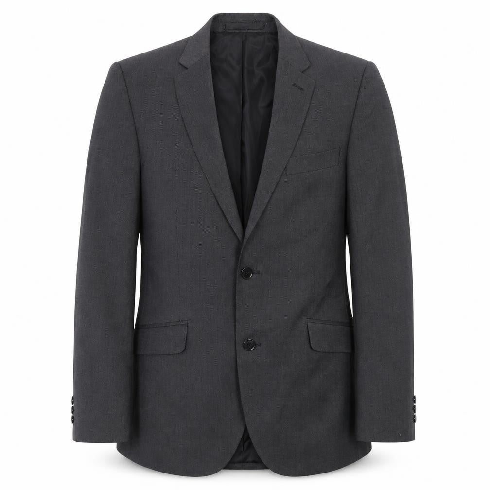 Burton Mens Grey Geometric Polyester Jacket Suit Jacket Size 38 Regular