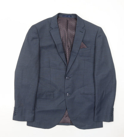Next Mens Blue Polyester Jacket Suit Jacket Size 38 Regular