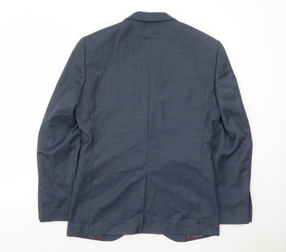 Next Mens Blue Polyester Jacket Suit Jacket Size 38 Regular