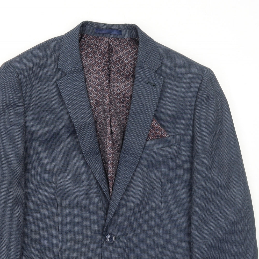 NEXT Mens Blue Polyester Jacket Suit Jacket Size 38 Regular