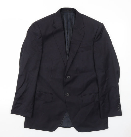 Lanificio Mens Black Wool Jacket Suit Jacket Size 38 Regular