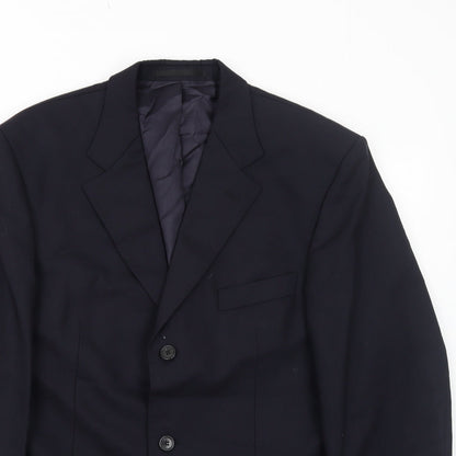 Odermark Mens Blue Wool Jacket Suit Jacket Size 42 Regular