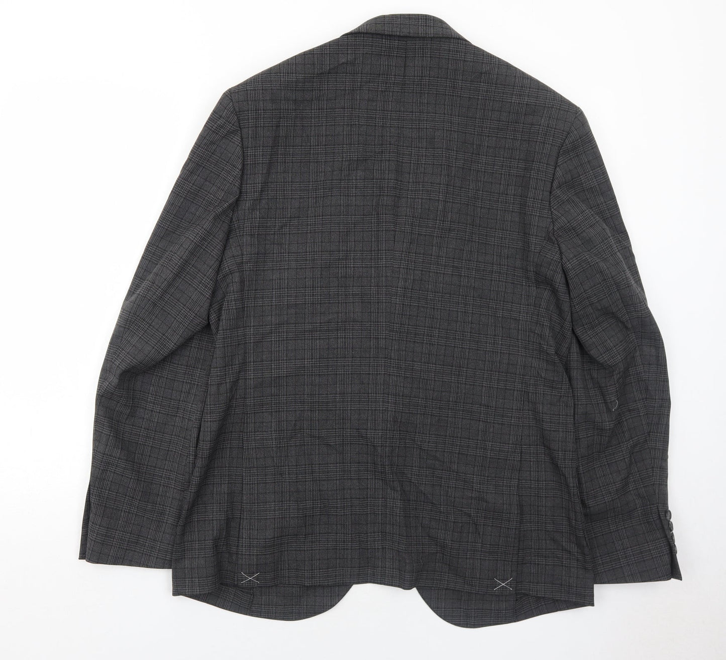 Marks and Spencer Mens Grey Geometric Polyester Jacket Suit Jacket Size 40 Regular