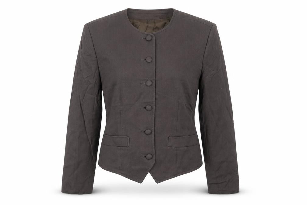 Bickler Womens Grey Jacket Blazer Size 10 Button