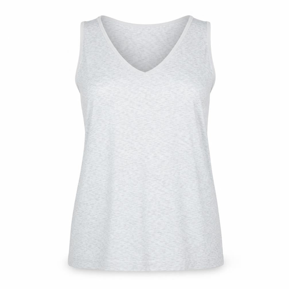 Blu Apparel Womens Grey Polyester Basic Tank Size 16 V-Neck