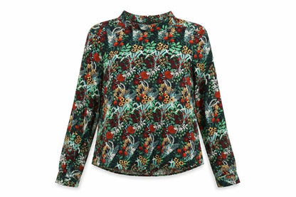 Zara Womens Multicoloured Floral Polyester Basic Blouse Size XS High Neck