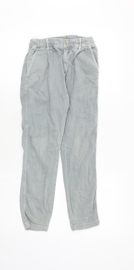 Zara Girls Blue Cotton Straight Jeans Size 9 Years Regular Zip