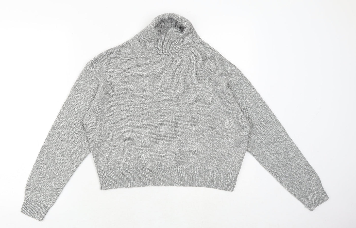 H&M Womens Grey High Neck Acrylic Pullover Jumper Size XS