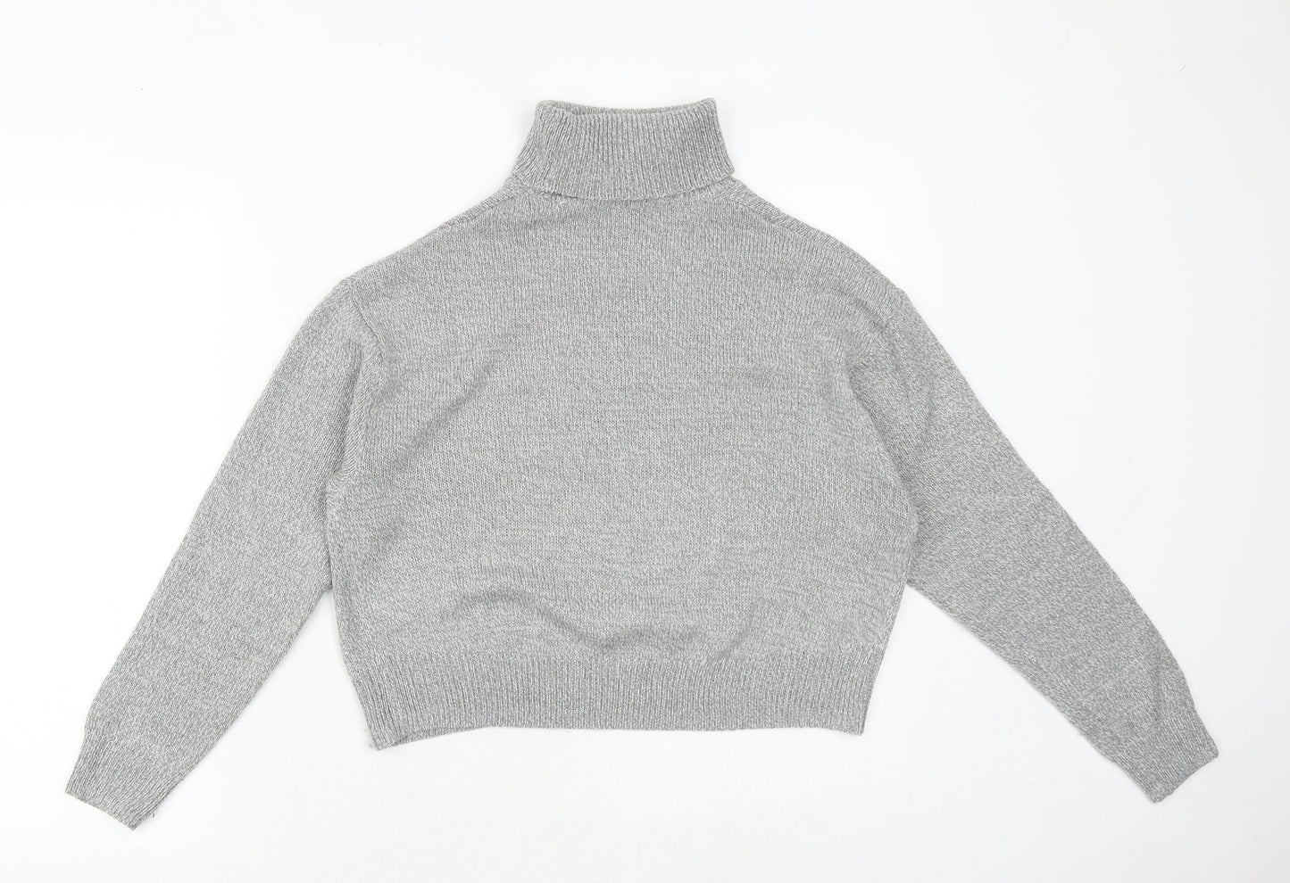H&M Womens Grey High Neck Acrylic Pullover Jumper Size XS