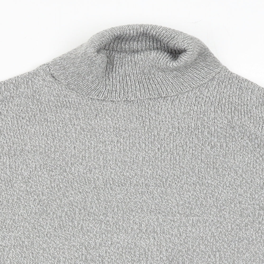 H&M Womens Grey High Neck Acrylic Pullover Jumper Size XS