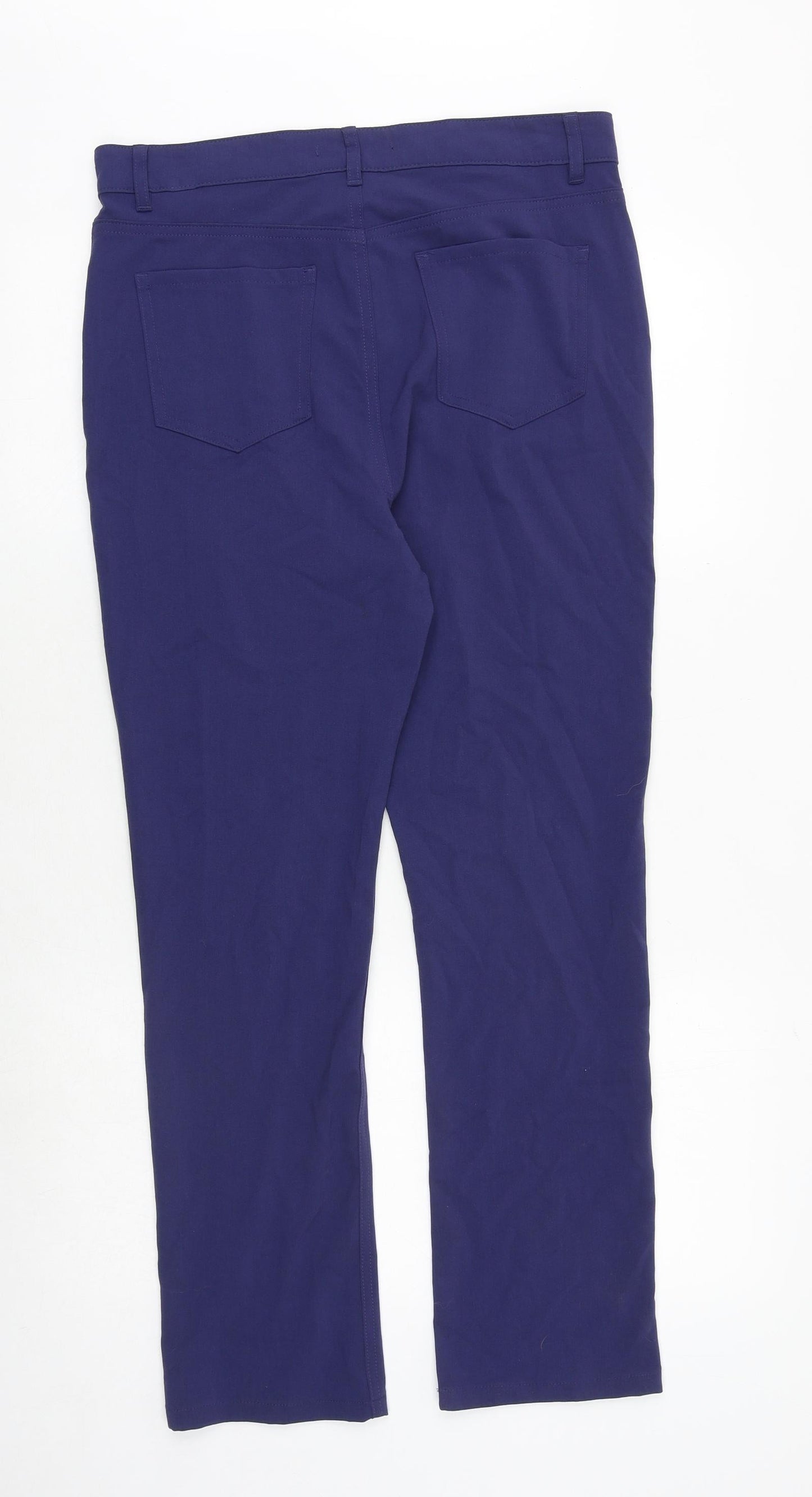 Marks and Spencer Womens Black Polyester Trousers Size 14 Regular Zip