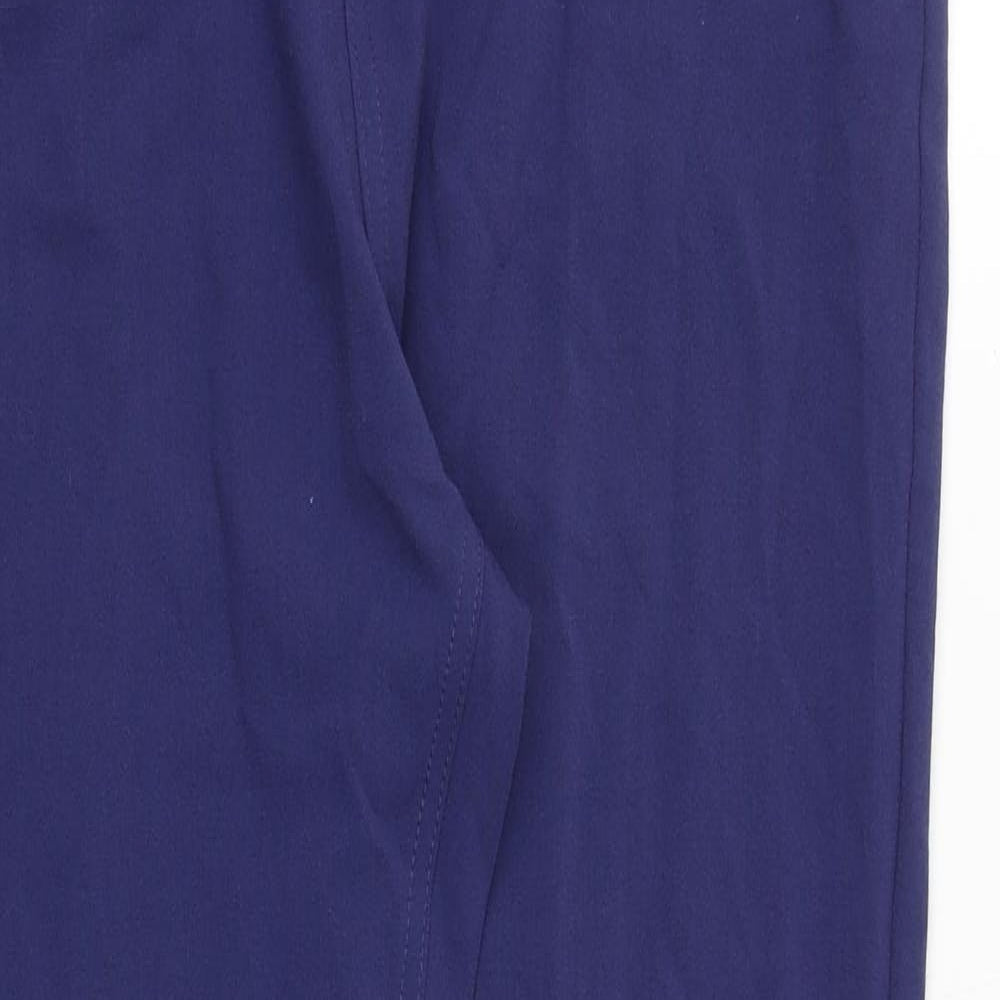 Marks and Spencer Womens Black Polyester Trousers Size 14 Regular Zip