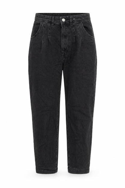 H&M Womens Grey Cotton Tapered Jeans Size 6 Regular Zip