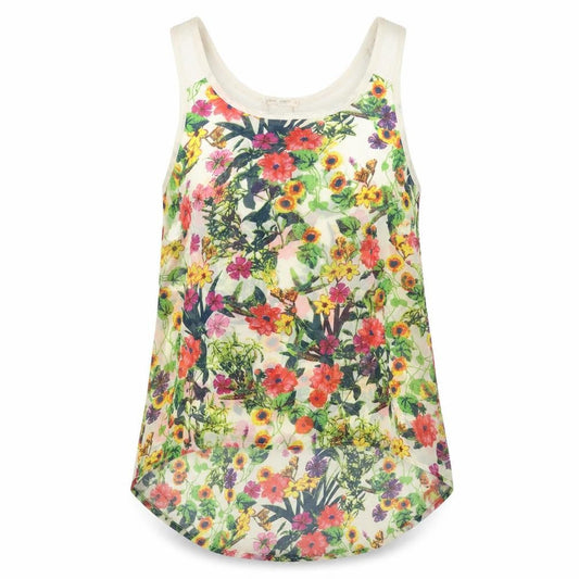 Brave Soul Womens Multicoloured Floral Cotton Basic Tank Size S Scoop Neck