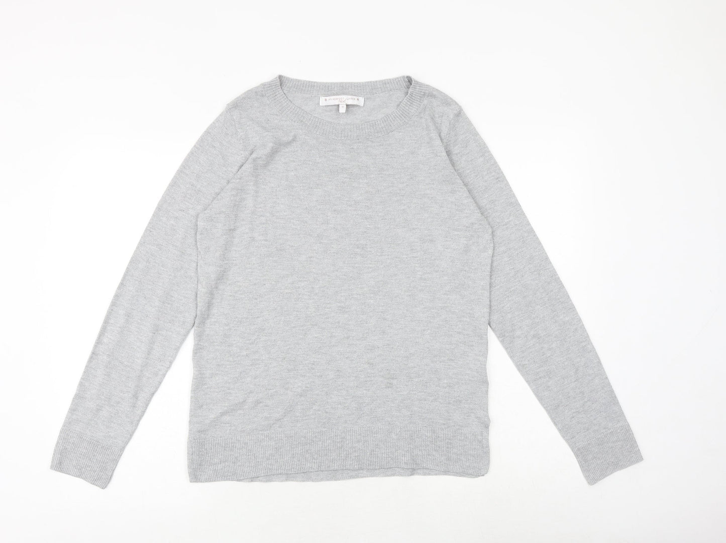 NEXT Womens Grey Round Neck Polyester Pullover Jumper Size 10