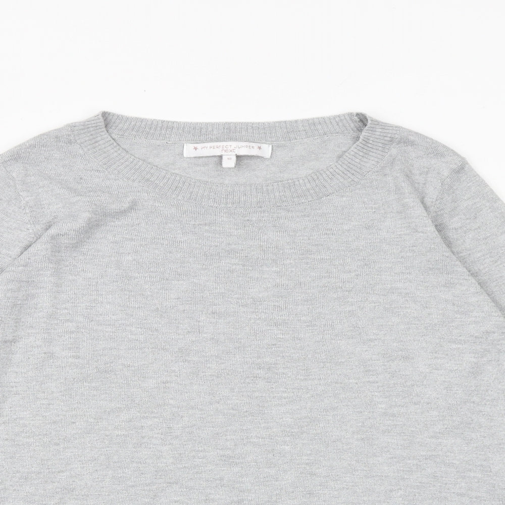 NEXT Womens Grey Round Neck Polyester Pullover Jumper Size 10