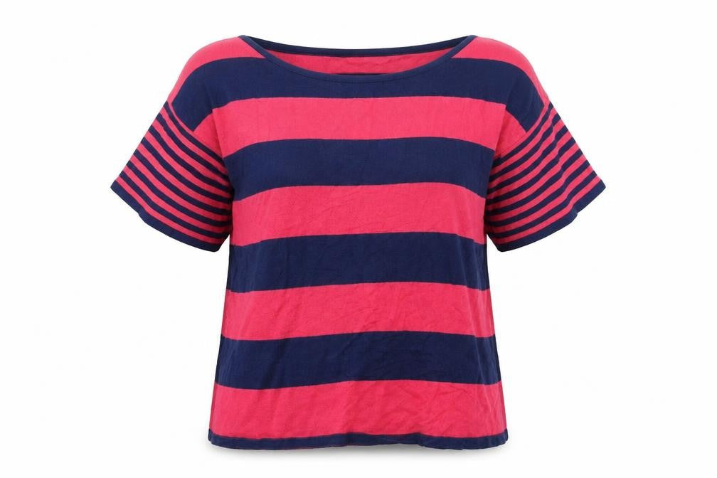 Marks & Spencer Girls Multicoloured Round Neck Striped 100% Cotton Pullover Jumper Size 15-16 Years Pullover