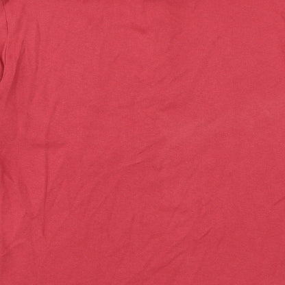 Marks & Spencer Womens Red 100% Cotton Basic T-Shirt Size 12 Collared