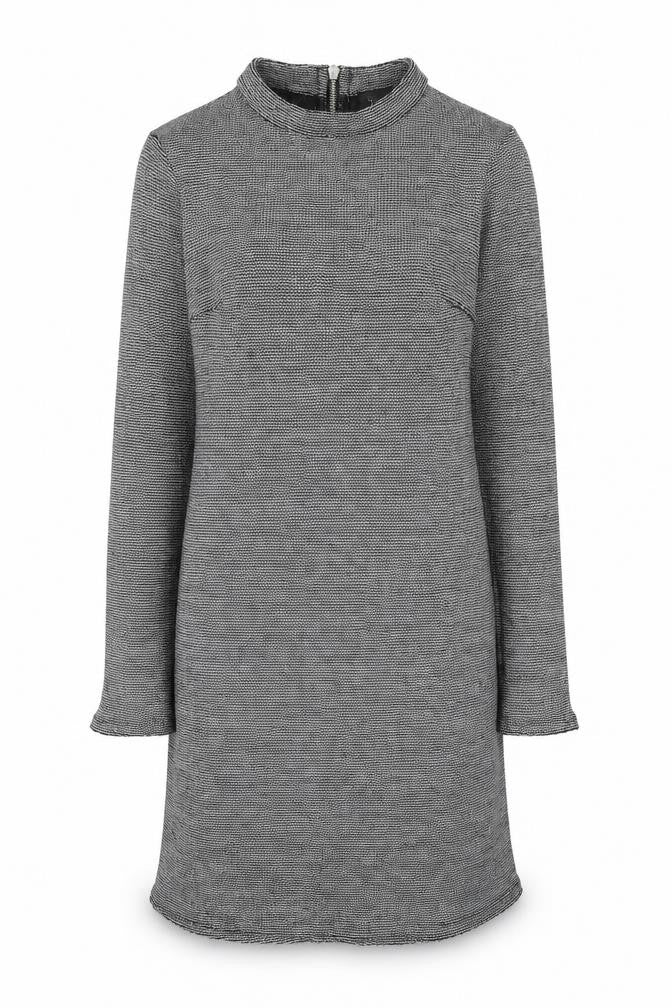 Topshop Womens Silver Geometric Polyester Shift Size 8 Round Neck Zip