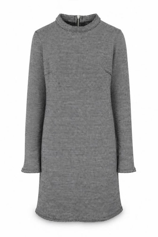 Topshop Womens Silver Geometric Polyester Shift Size 8 Round Neck Zip