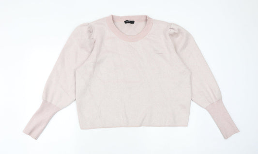 New Look Womens Pink Viscose Pullover Sweatshirt Size 18 Pullover